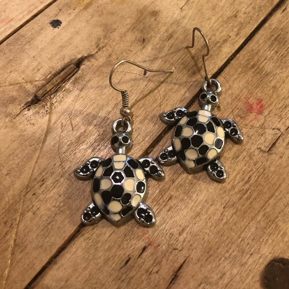 Stone Turtle earrings.